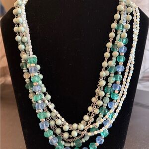 Lia Sophia Turquoise Multi-Layered Beaded Necklace